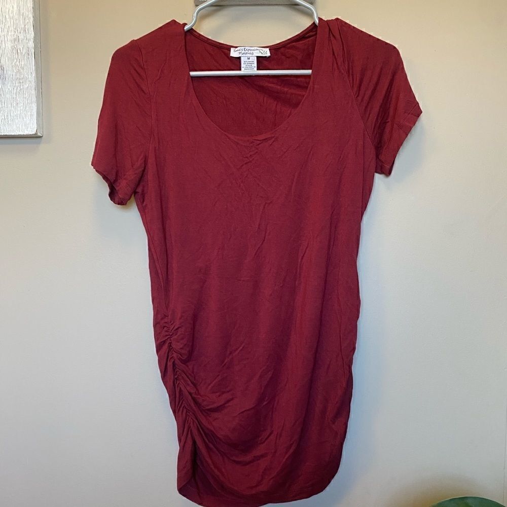 Wine colored maternity shirt